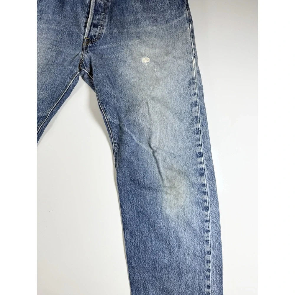 Levi's 501 Denim Blue Jeans Men's‎ 35x33 Distressed Grunge Casual Pants Y2K